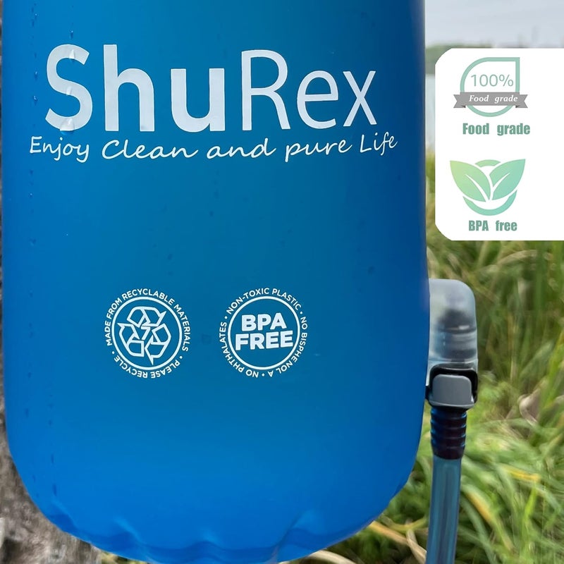 ShuRex Gravity-Fed Water Bag for Sawyer Survival Water Filter Straw, 1.5 Gal Large Gravity Water Bladder Compatible with LifeStraw and Other Water Filter Straw, Foldable, BPA-Free (6L) - Image 4